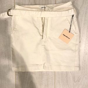 Revolve superdown white denim skirt